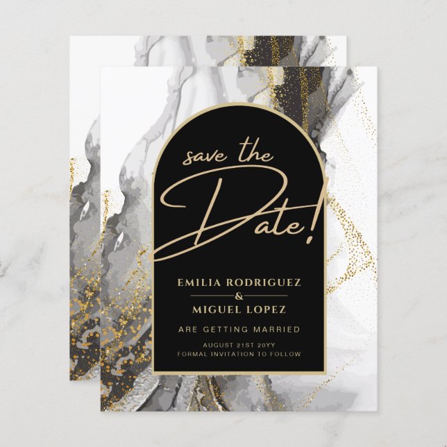 Parties scintillant moderne en marbre d'Agate d'or (Devant / Derrière)