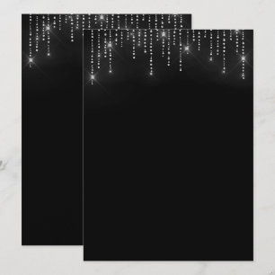 Parties scintillant motif blanc Invitation