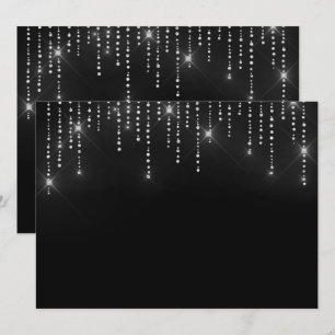 Parties scintillant motif blanc Invitation