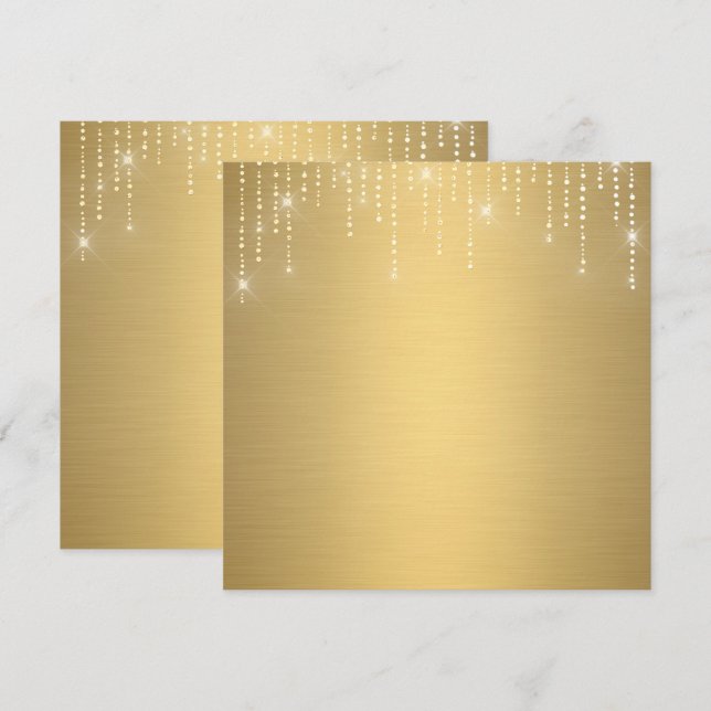 Parties scintillant motif blanc Invitation (Devant / Derrière)