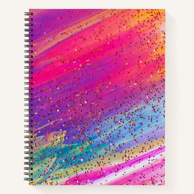 Parties scintillant multicolore Arc-en-ciel Carnet (Devant)