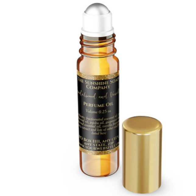 Parties scintillant Noir & Or étiquette à rouleaux (Créateur téléchargé)