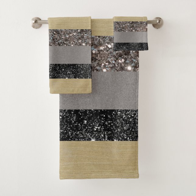 Parties scintillant noire d'argent d'or Glam Strip (En situation)