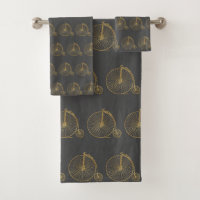 Parties scintillant noire or Vintage monocycle Pen