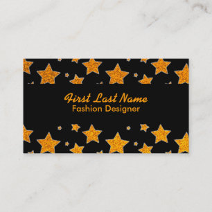 Parties scintillant noire orange étoiles cartes de