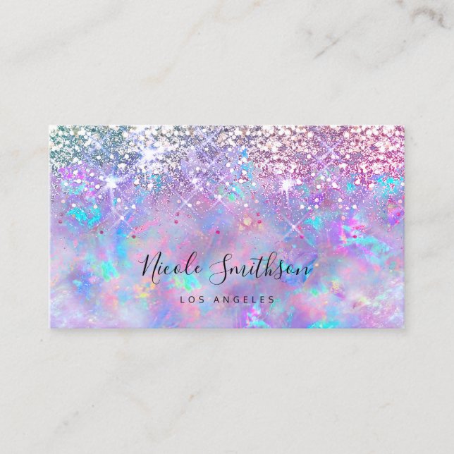 parties scintillant opal violet carte de visite (Devant)