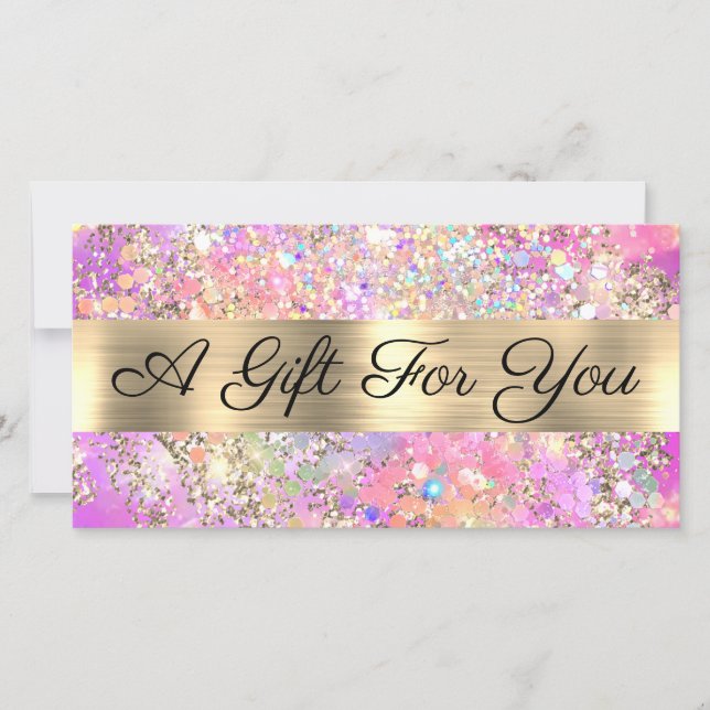 Parties scintillant opale rose certificat cadeau (Devant)