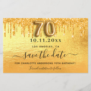parties scintillant or 70e anniversaire enregistre
