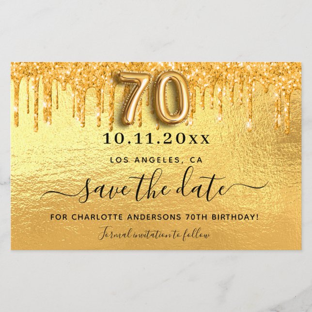 parties scintillant or 70e anniversaire enregistre (Devant)