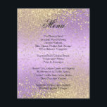Parties scintillant or classique et lavande violet<br><div class="desc">Menu. Parties scintillant dorée moderne de mercredi et lavande violette prêt pour vous à personnaliser. Produits correspondants disponibles - 📌 Si vous avez besoin d'une personnalisation plus poussée, cliquez sur la zone "Cliquez pour Customiser plus loin" ou "Customiser ou modifier la conception" et utilisez notre outil de conception pour redimensionner,...</div>