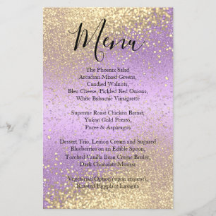 Parties scintillant or classique et lavande violet