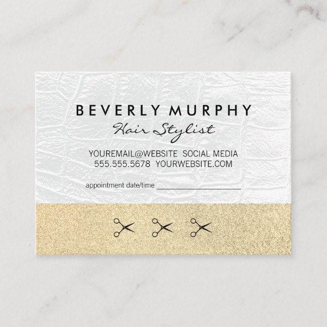 Parties scintillant or / Cuir blanc / Rendez-vous (Devant)