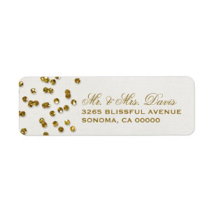Parties scintillant or glamour Confetti Étiquette