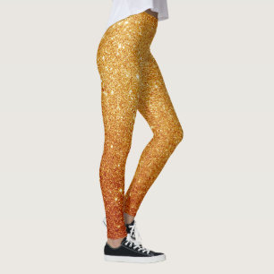 Parties scintillant or mignonne Gold Leggings fe
