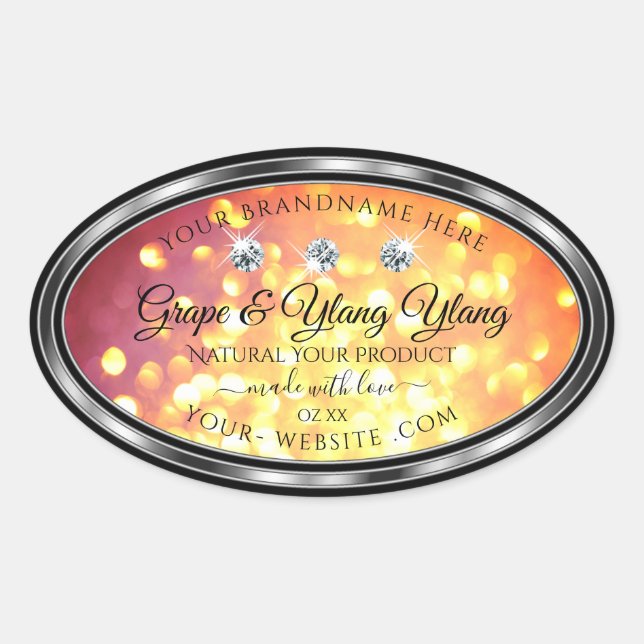 Parties scintillant or orange Étiquettes Diamants  (Devant)