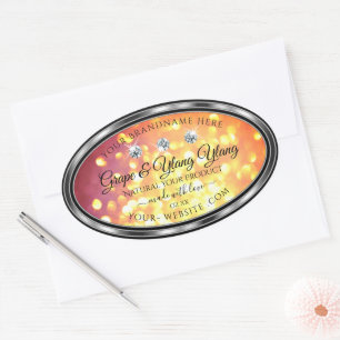 Parties scintillant or orange Étiquettes Diamants 