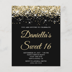 Parties scintillant or pâle Black Sweet 16 Budget