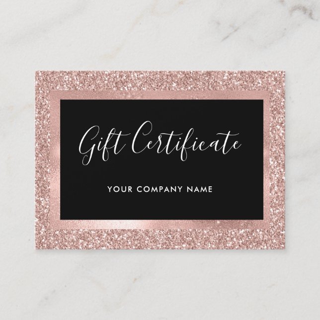 Parties scintillant or Rose Faux et certificat cad (Devant)
