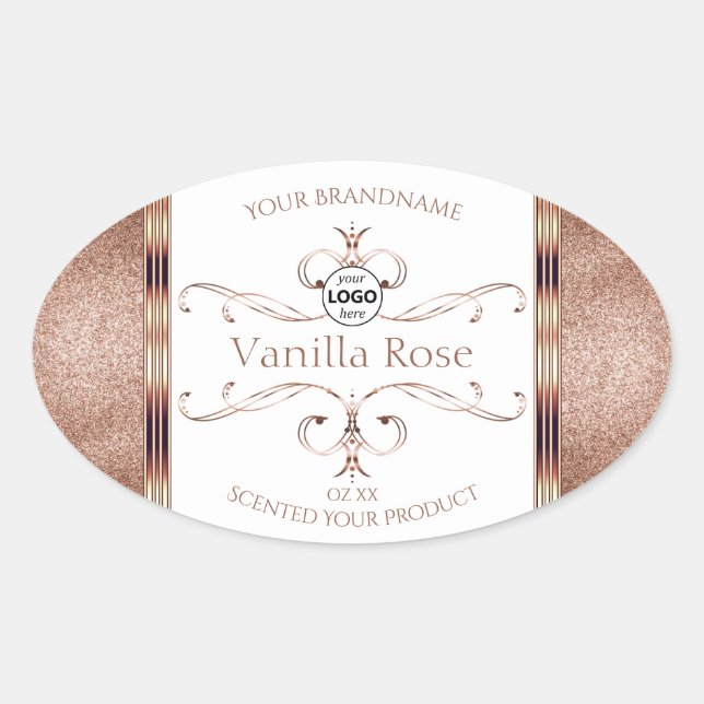 Parties scintillant or Rose Ornat Logo Étiquette p (Devant)