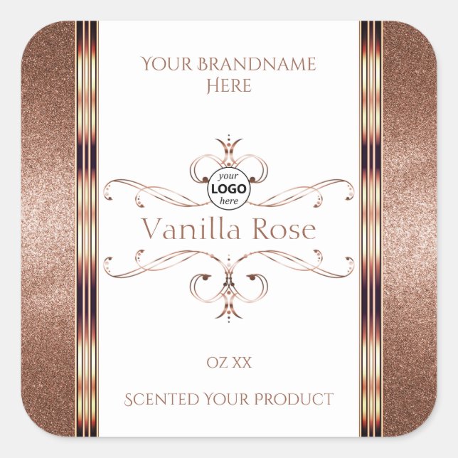 Parties scintillant or Rose Ornat Logo Étiquette p (Devant)