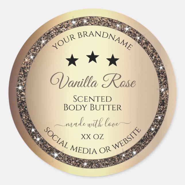 Parties scintillant Or très élégant Étiquettes d'e (Devant)