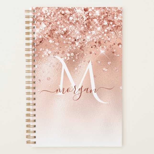 Parties scintillant Peach Rose or Monogramme (Devant)