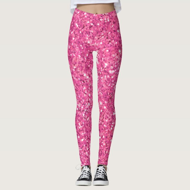 Parties scintillant pétillante rose motif leggings (Devant)