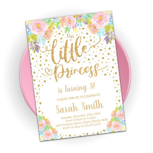 Parties scintillant Princesse Invitation d'anniver