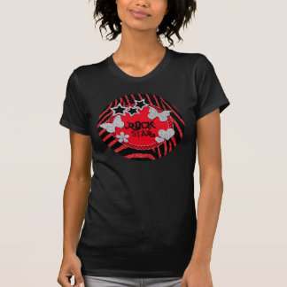 Parties scintillant Rock Star T-Shirt en argent no