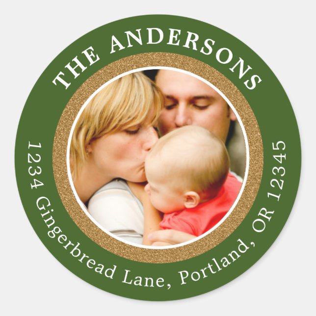 Parties scintillant ronde Étiquette de adresse de  (Devant)