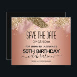 Parties scintillant rose 50e anniversaire Enregist<br><div class="desc">Bande de peinture parties scintillant rose Faux. Tout le texte est ajustable et facile à changer pour vos besoins de partie. Grande élégante conception modèle de 50ème anniversaire.</div>