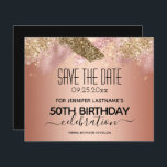 Parties scintillant rose 50e anniversaire Enregist<br><div class="desc">Bande de peinture parties scintillant rose Faux. Tout le texte est ajustable et facile à changer pour vos besoins de partie. Grande élégante conception modèle de 50ème anniversaire.</div>