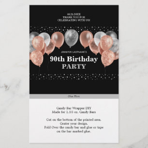 Parties scintillant rose 90e anniversaire Candy Ba