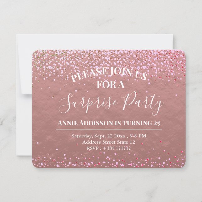 Parties scintillant rose à huile or Sparkle Textur (Devant)