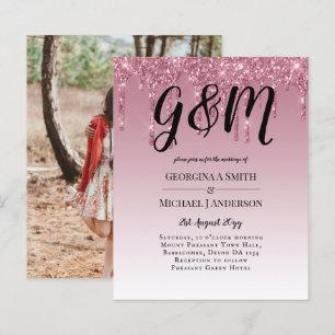 PARTIES SCINTILLANT rose BUDGET Invitations de mar