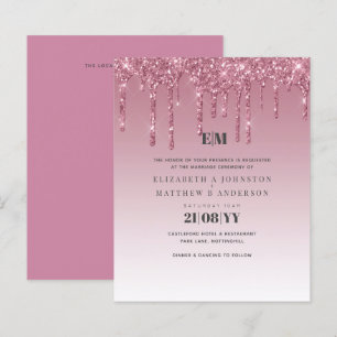 PARTIES SCINTILLANT rose BUDGET Invitations de mar