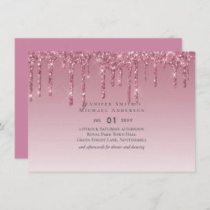 PARTIES SCINTILLANT rose BUDGET Invitations de mar