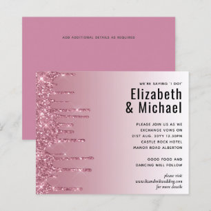 PARTIES SCINTILLANT rose BUDGET Invitations de mar