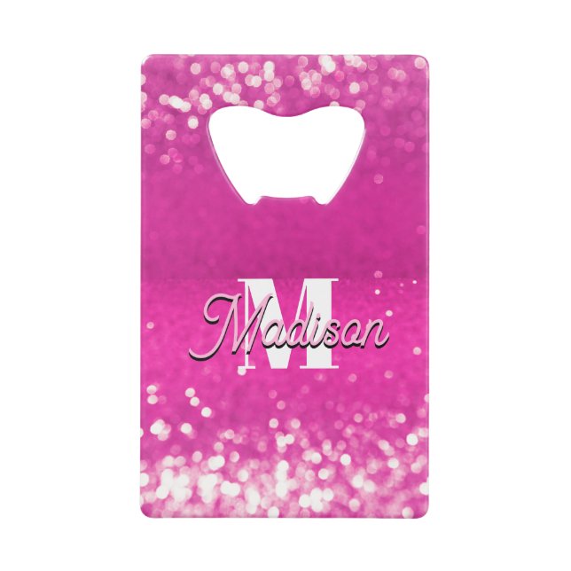 Parties scintillant rose chaud Bokeh Monogramme (Devant)