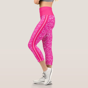 Parties scintillant rose chaud Capri Leggings