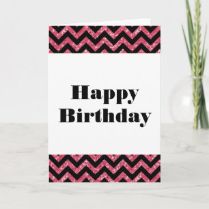 Parties scintillant rose Chevron Bonne Carte d'ann