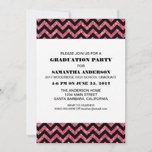 Parties scintillant rose Chevron Invitation de la