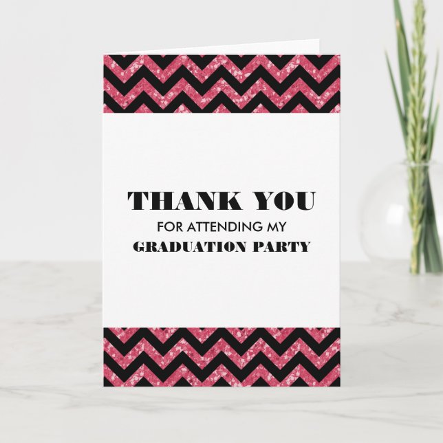 Parties scintillant rose Chevron Merci de diplôme  (Devant)