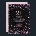 Parties scintillant rose Confetti Invitation de fê<br><div class="desc">Parties scintillant rose Confetti 21e anniversaire Invitation de fête Voir la collection correspondante Dans Niche et Nest Store</div>
