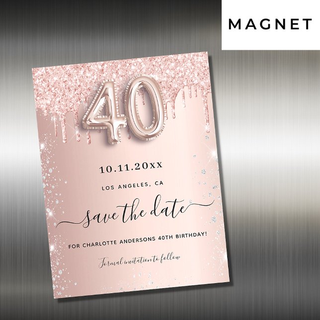 parties scintillant rose de 40e anniversaire enreg (Créateur téléchargé)