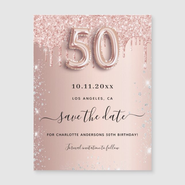 parties scintillant rose de 50e anniversaire enreg (Devant)