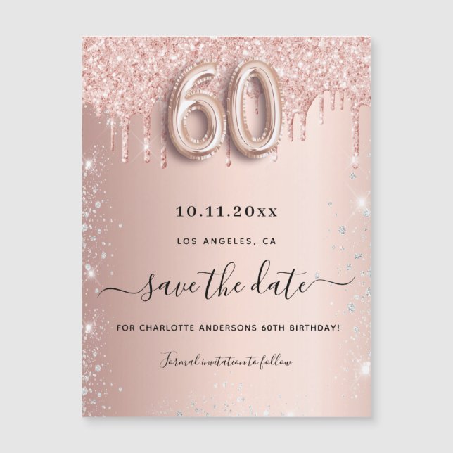 parties scintillant rose de 60e anniversaire enreg (Devant)