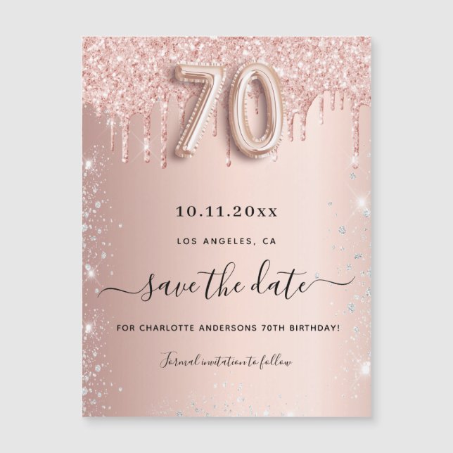 parties scintillant rose de 70e anniversaire enreg (Devant)