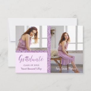 Parties scintillant rose Diplômé Simple 2 Photos D