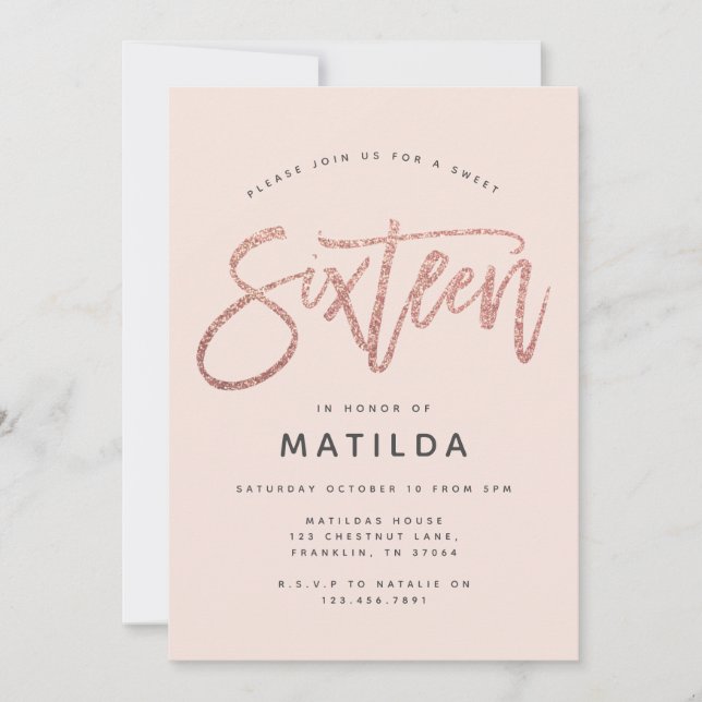 parties scintillant rose en or girly douce moderne (Devant)